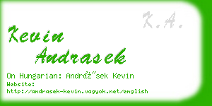 kevin andrasek business card